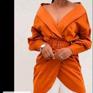 Rust Blazer with belt🧡